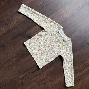 Rylee + Cru Neutral Ditzy Florals Long Sleeve Swim Top Rashguard Toddler 2–3Y